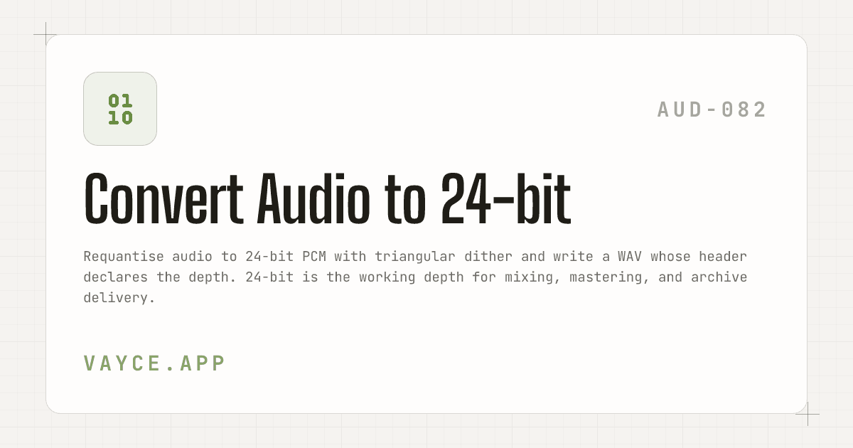 Convert Audio to 24-bit - Free Online Tool | Vayce